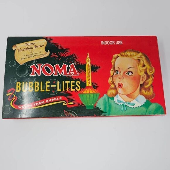 VINTAGE NOMA BUBBLE LITES CHRISTMAS NOSTALGIA SERIES STRAND OF 7 ONE BULB IS BAD - Picture 4 of 5